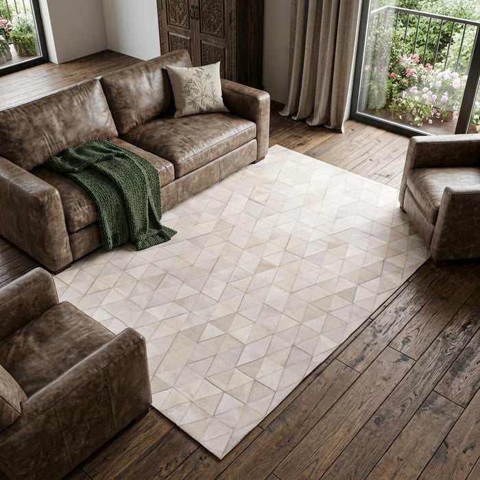 8' X 10' Cowhide Geometric Area Rug (544502) - Off White