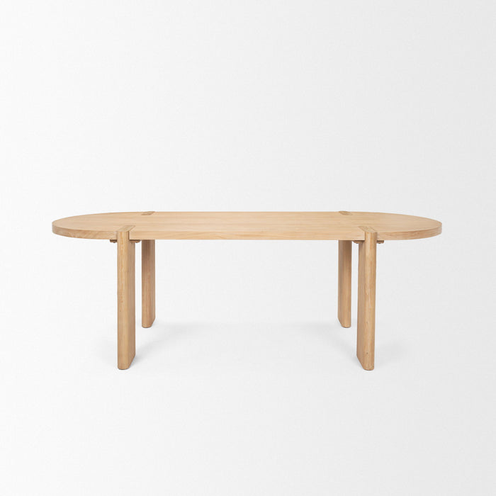 91" Wood Oval Dining Table - Brown