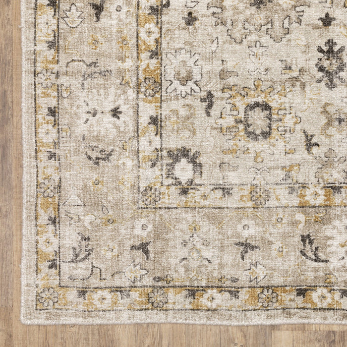 9' X 12' Oriental Hand Tufted Area Rug - Beige And Gold