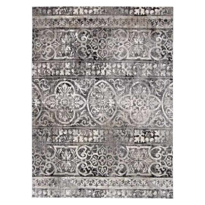 7' x 10' Abstract Stain Resistant Area Rug - Gray Ivory And Taupe