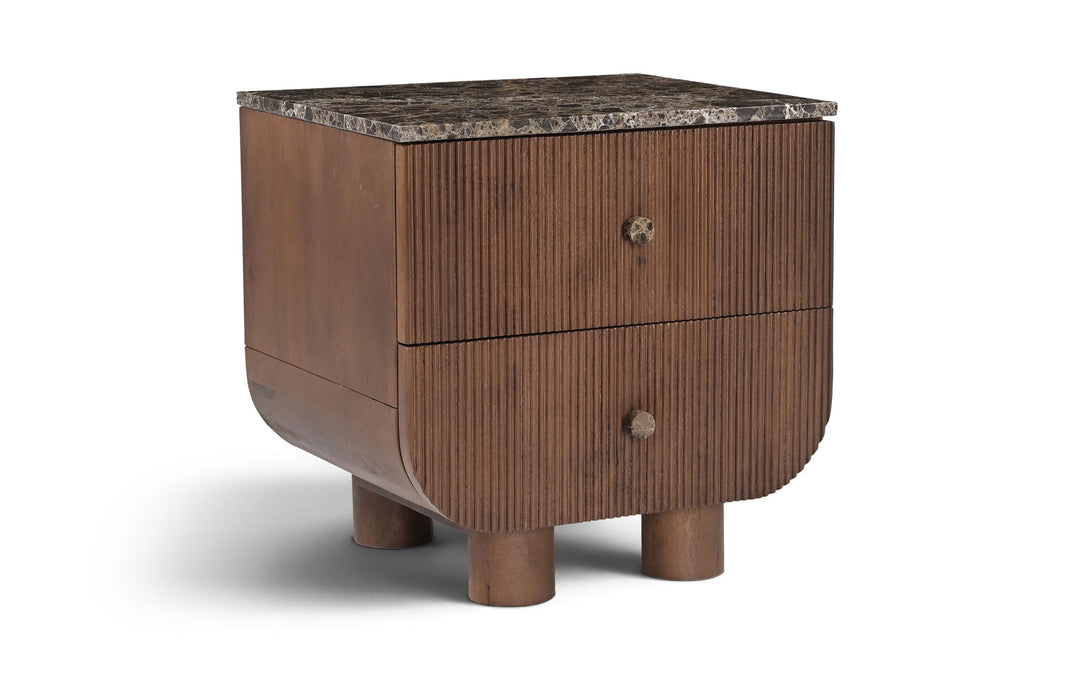 Mango wood accent nightstand from Meridian Furniture featuring a sleek design with a smooth finish and sturdy construction.