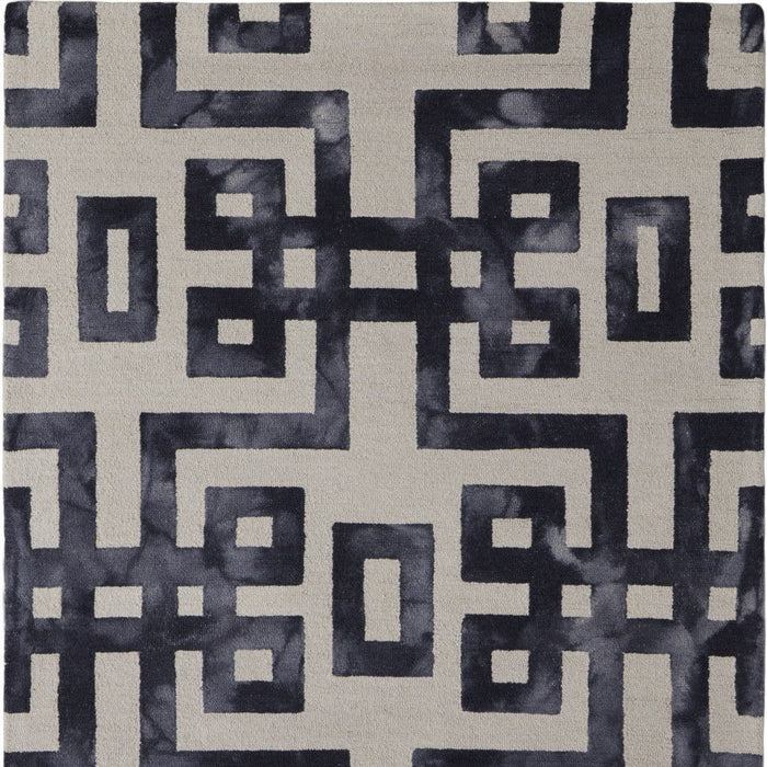 8' x 11' Wool Tufted Handmade Area Rug - Ivory And Black