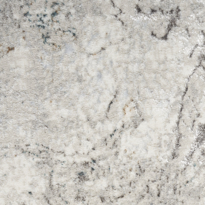 9' X 12' Abstract Non Skid Polyester Area Rug - Ivory / Gray