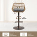 Set of two Giga modern swivel bar stools with adjustable height and footrests, featuring sleek designs and comfortable seating.