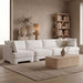 Meridian Furniture Hammond velvet performance fabric upholstered 4-piece stationary sectional sofa with plush cushions.