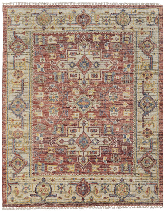 12' X 15' Oriental Hand Knotted Area Rug With Fringe - Red