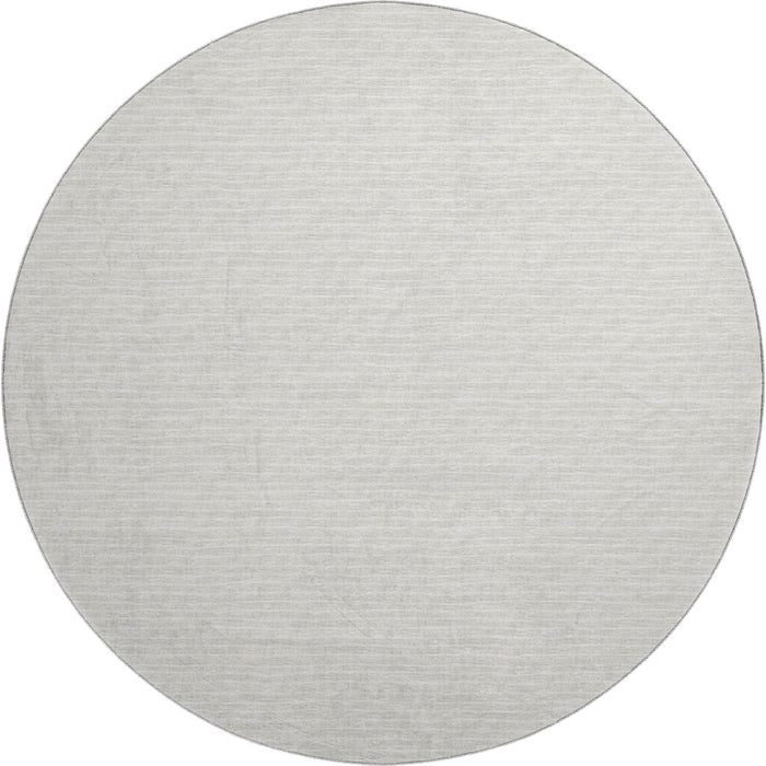 8' Striped Washable Round Rug With UV Protection (645184) - Linen / Ivory