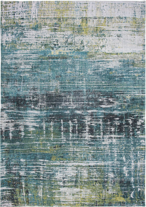 8' Round Abstract Non Skid Area Rug - Blue And Green