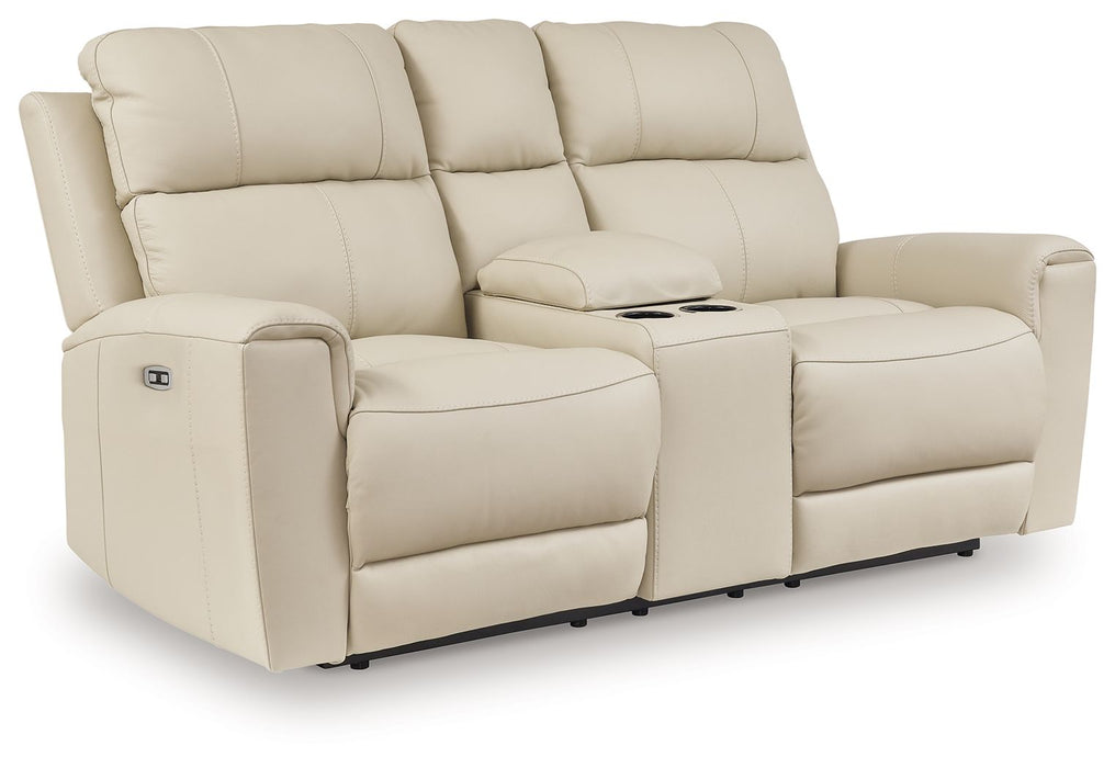 Dahlmoore - Dbl Power Reclining Loveseat With Console - Almond