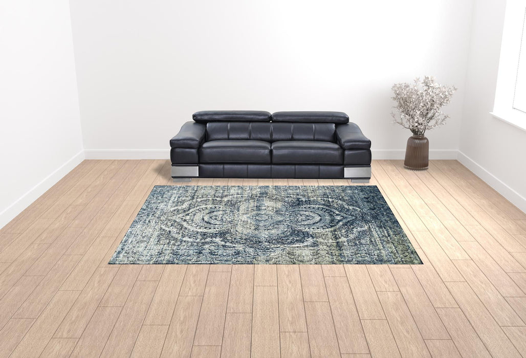 9' x 12' Abstract Power Loom Distressed Stain Resistant Area Rug - Taupe
