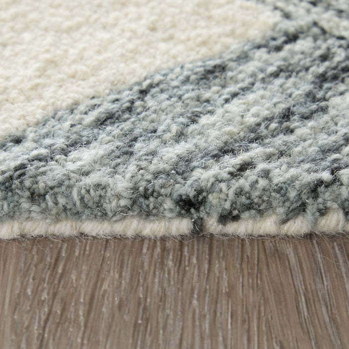 9' X 12' Wool Geometric Hand Tufted Area Rug (722367) - Gray / Ivory