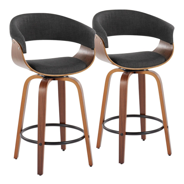 Vintage Mod - 26" Fixed-Height Counter Stool (Set of 2) - Black Footrest