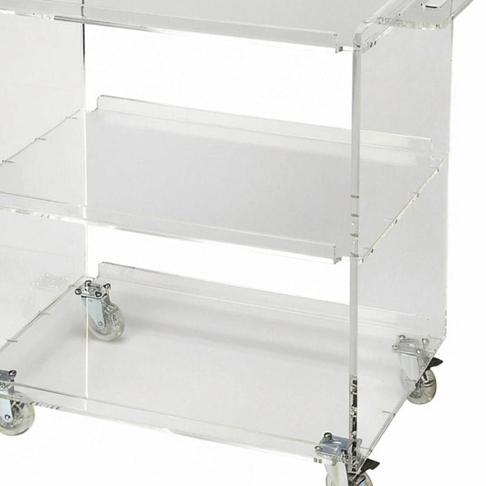 Acrylic Rolling Server Bar Cart - Clear