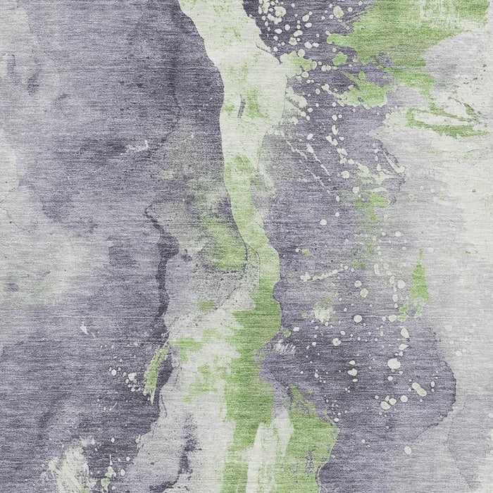10' X 14' Abstract Washable Area Rug With UV Protection (697950) - Lavender / Green / Ivory