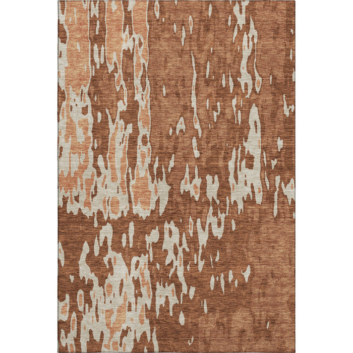 10' X 14' Abstract Washable Area Rug With UV Protection (675864) - Rust / Beige / Peach