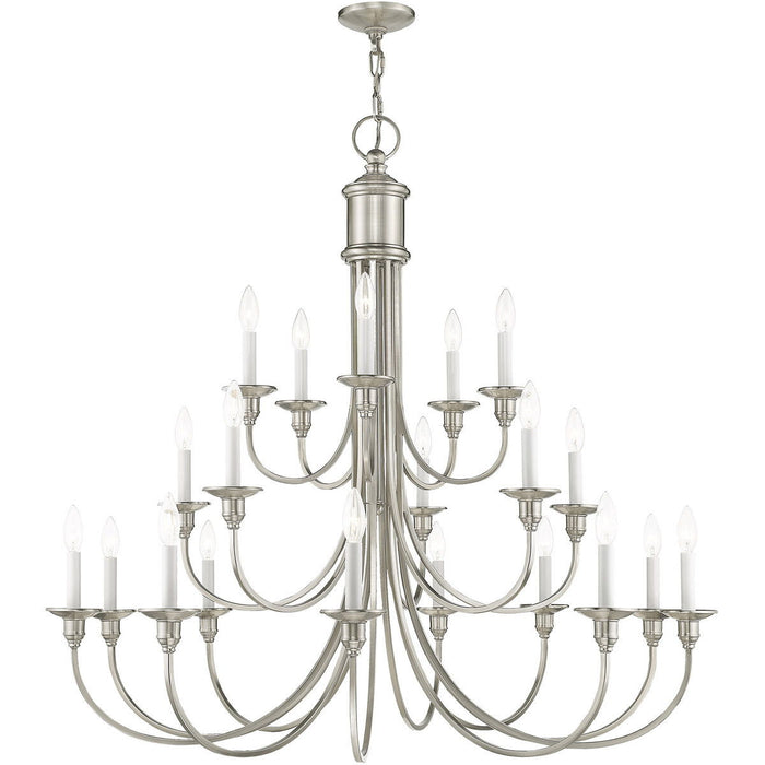 40" Multi Light Dimmable Chandelier With Shades - Nickel