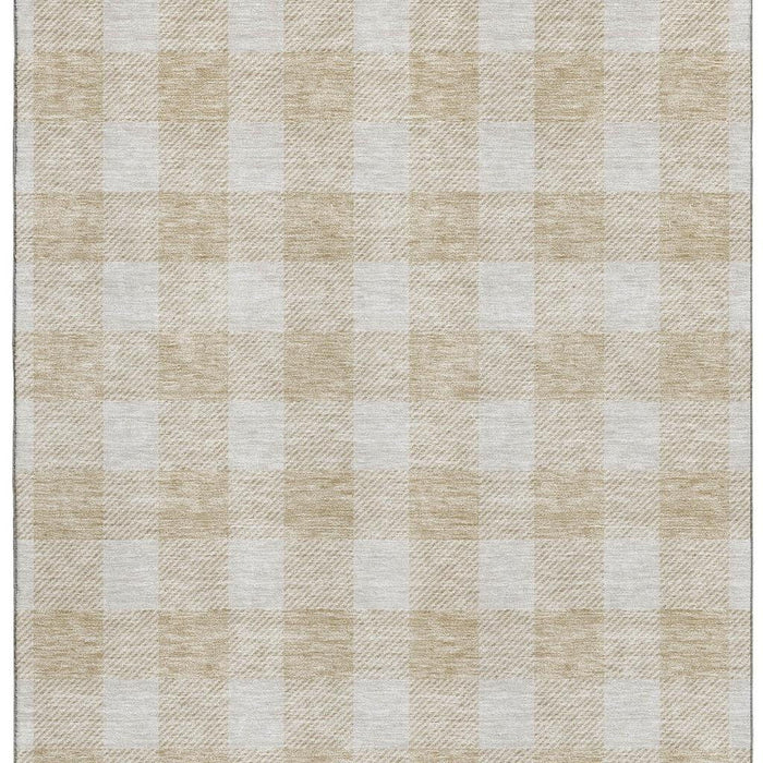 10' X 14' Plaid Washable Area Rug With UV Protection (673351) - Beige / Ivory