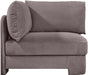 Meridian Furniture Hammond velvet performance fabric corner chair with plush upholstery and modern design for stylish living spaces.