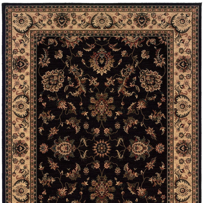 10' X 13' Oriental Area Rug (574391) - Black / Ivory