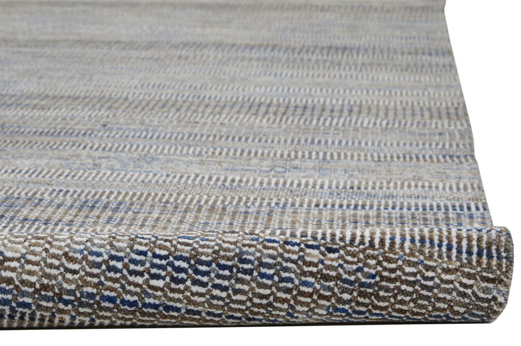 9' x 12' Wool Striped Hand Knotted Area Rug - Gray