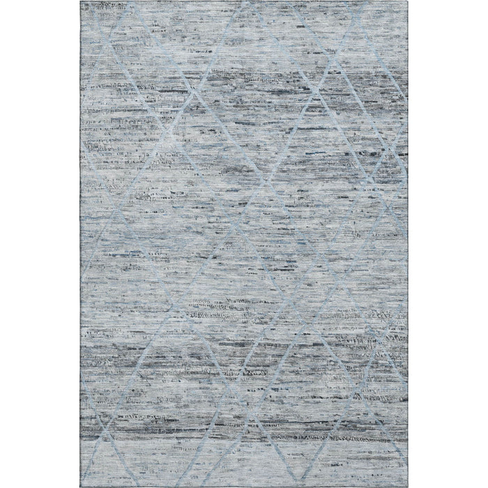 10' X 14' Abstract Geometric Washable Area Rug With UV Protection (696326) - Blue / Gray / Silver