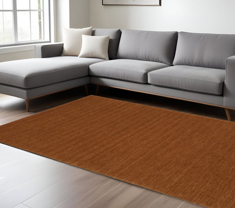 10' X 13' Wool Hand Tufted Area Rug - Rust
