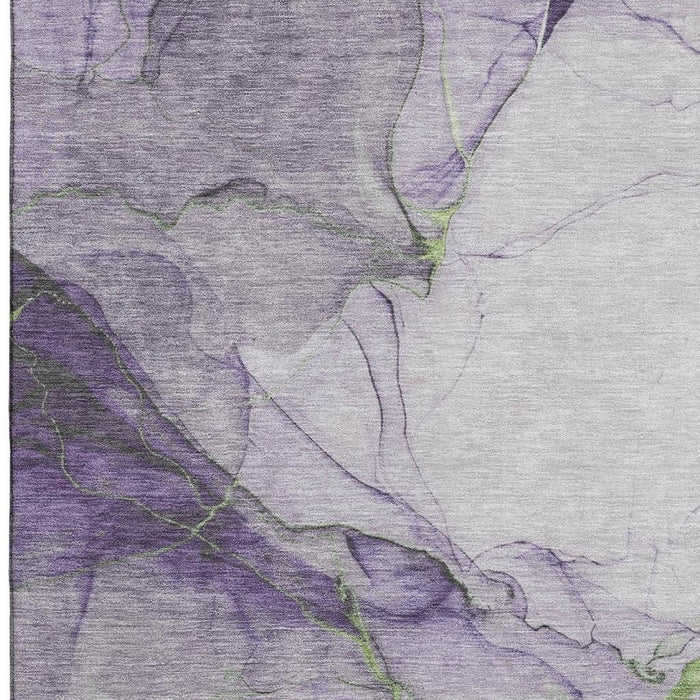 10' X 14' Abstract Washable Area Rug With UV Protection (697314) - Purple / Green / Ivory