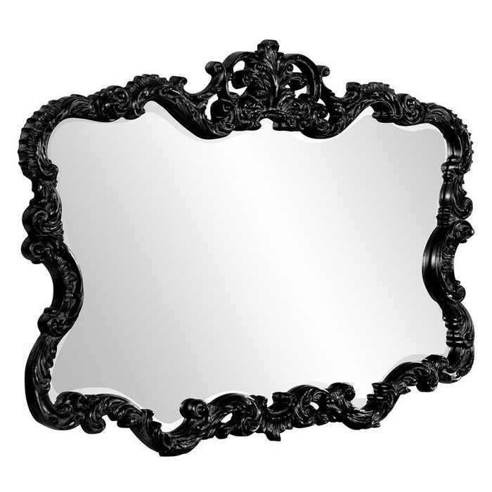 27" Ornate Scroll Framed Accent Mirror - Black