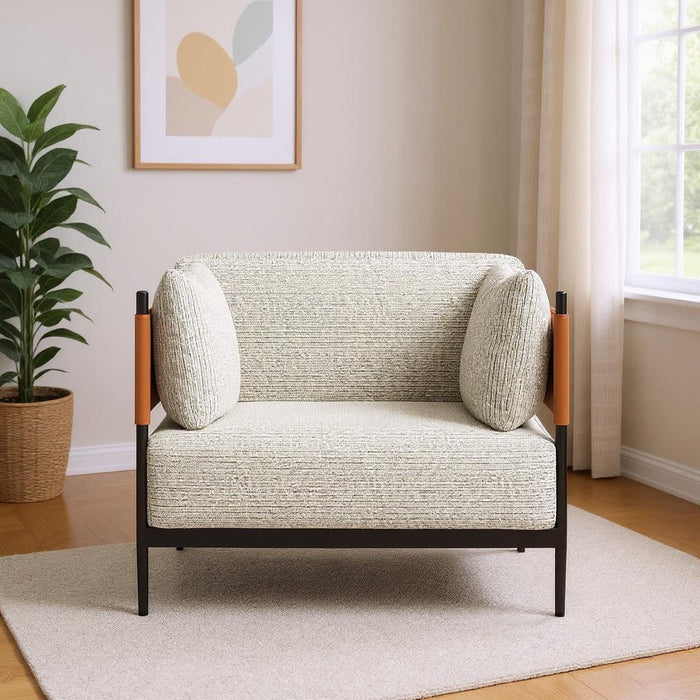 34" Modern Upholstered Arm Chair - Gray