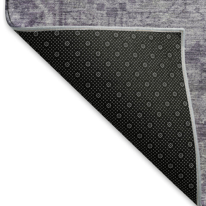 10' X 14' Oriental Washable Area Rug With UV Protection (691968) - Purple / Silver