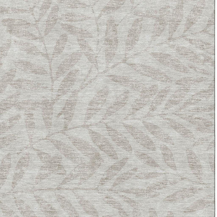 10' X 14' Floral Washable Area Rug With UV Protection (671498) - Taupe / Beige