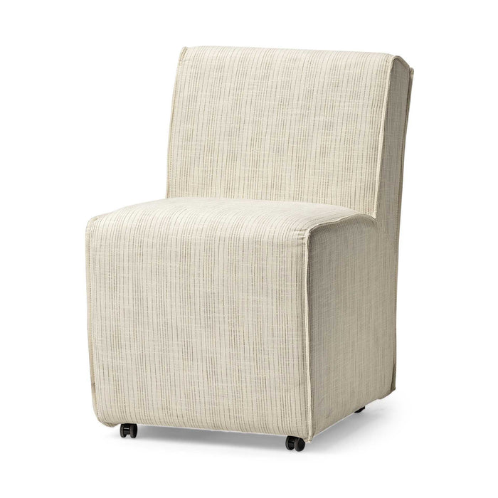 Upholstered Fabric Parsons Chairs (Set of 2) - Cream