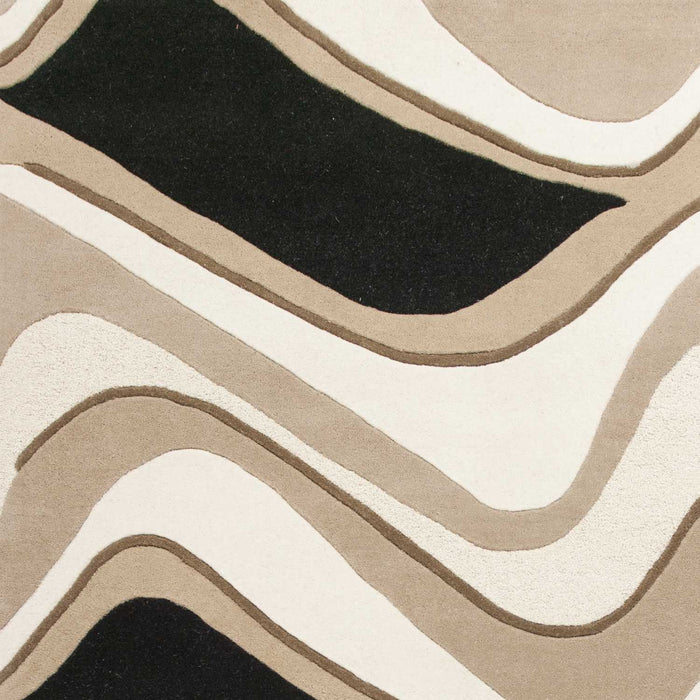 5' x 8' Wool Area Rug - Black Or Beige