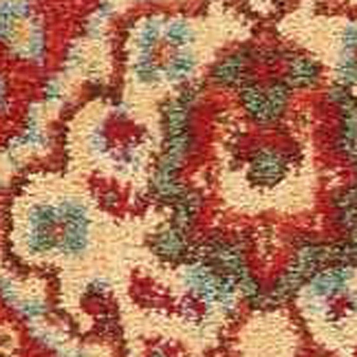 4' X 6' Floral Distressed Non Skid Area Rug (550550) - Brick Red / Tan