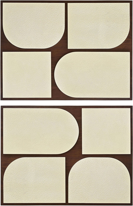 Icon Mango Wood 2-piece wall decor by Meridian Furniture featuring natural mango wood with modern geometric design.