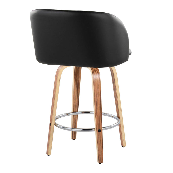 Fran - 35.5" Fixed-Height Counter Stool (Set of 2) - Zebra Wood