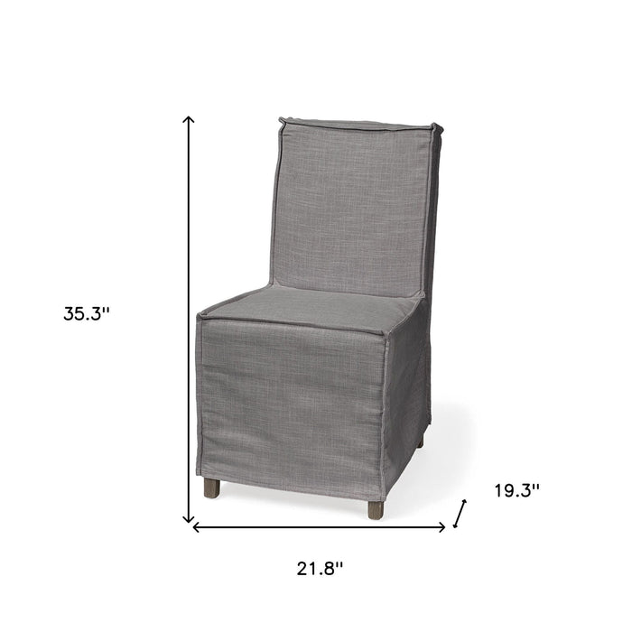 Slipcovered Wood Parsons Chairs (Set of 2) - Gray