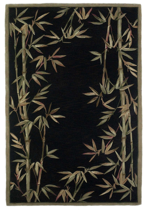 8' x 10' Hand Tufted Bordered Bamboo Indoor Area Rug - Black