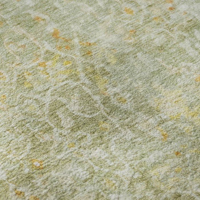 10' X 14' Oriental Washable Area Rug With UV Protection (700205) - Sage / Gold / Copper