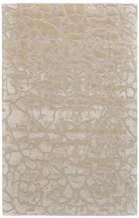 5' x 8' Abstract Tufted Handmade Area Rug - Ivory Taupe And Tan