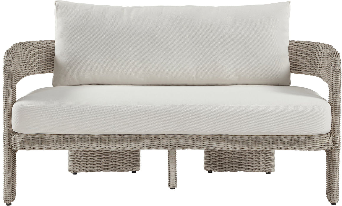 Sandbay - Olefin Water Resistant Fabric And Wicker Outdoor Patio Loveseat
