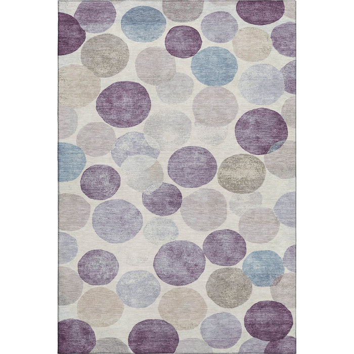 10' X 14' Geometric Washable Area Rug With UV Protection (709222) - Plum / Beige / Blue