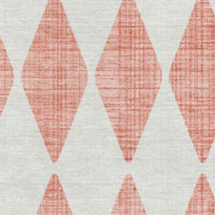 9' X 12' Diamond Washable Area Rug With UV Protection (650115) - Salmon / Ivory