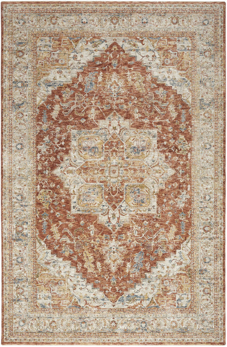 8' X 10' Oriental Distressed Area Rug (550776) - Ivory / Brown