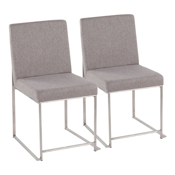Fuji - High Back Dining Chair - Brushed Stainless Steel (Set of 2)