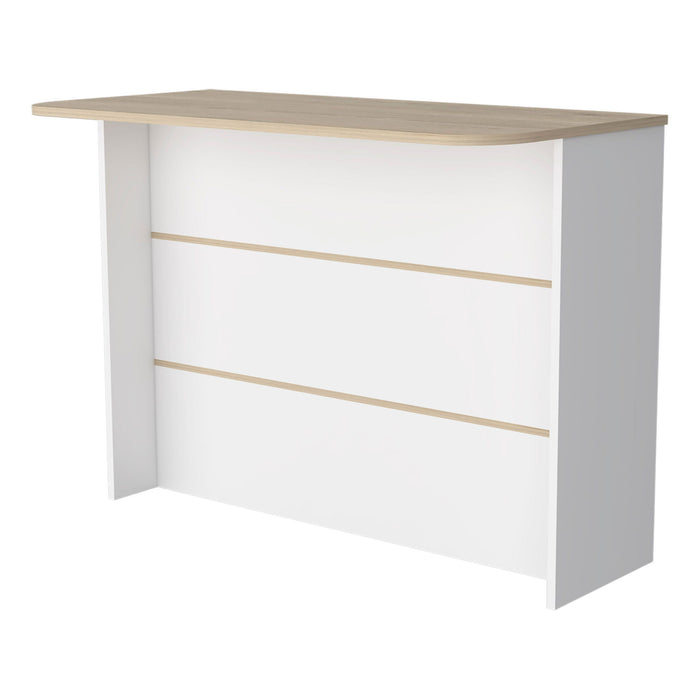 47" Kitchen Island With Storage - White / Natural