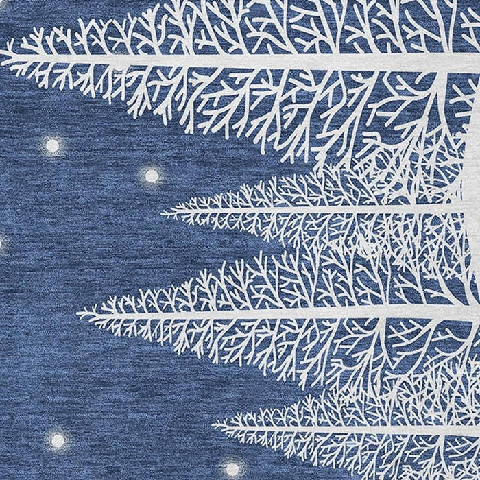 10' X 14' Winter Snowman Washable Area Rug With UV Protection (646475) - Blue / White