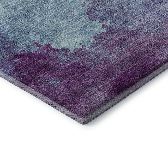 10' X 14' Abstract Washable Area Rug With UV Protection (686192) - Sky Blue / Purple