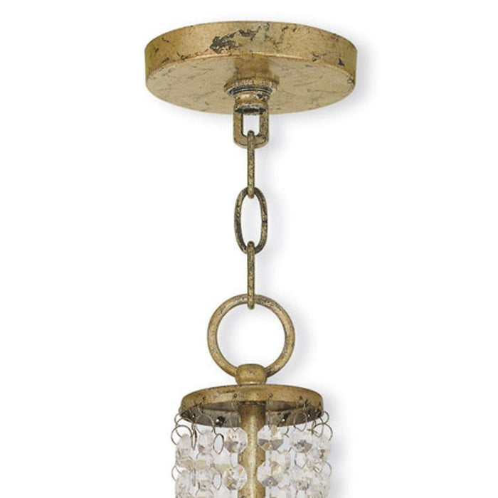 Dimmable gold metal chandelier with clear and off-white shades, featuring two lights and elegant design for modern interiors.