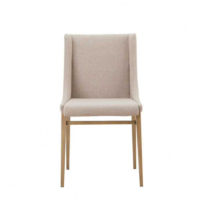 Upholstered Fabric Wing Back Dining Side Chairs (Set of 2) - Beige